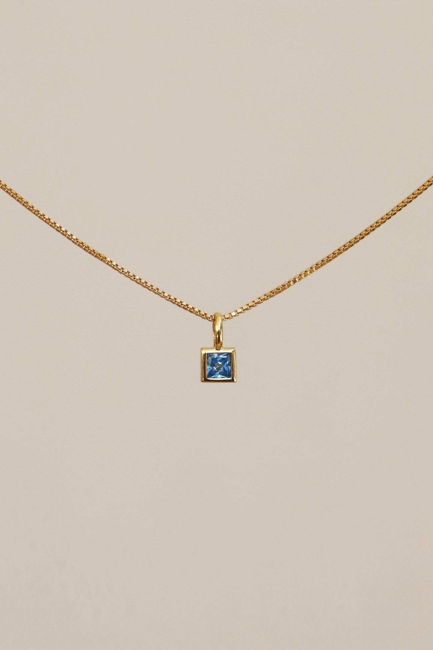 SQUARE BEZEL BIRTHSTONE CHARM