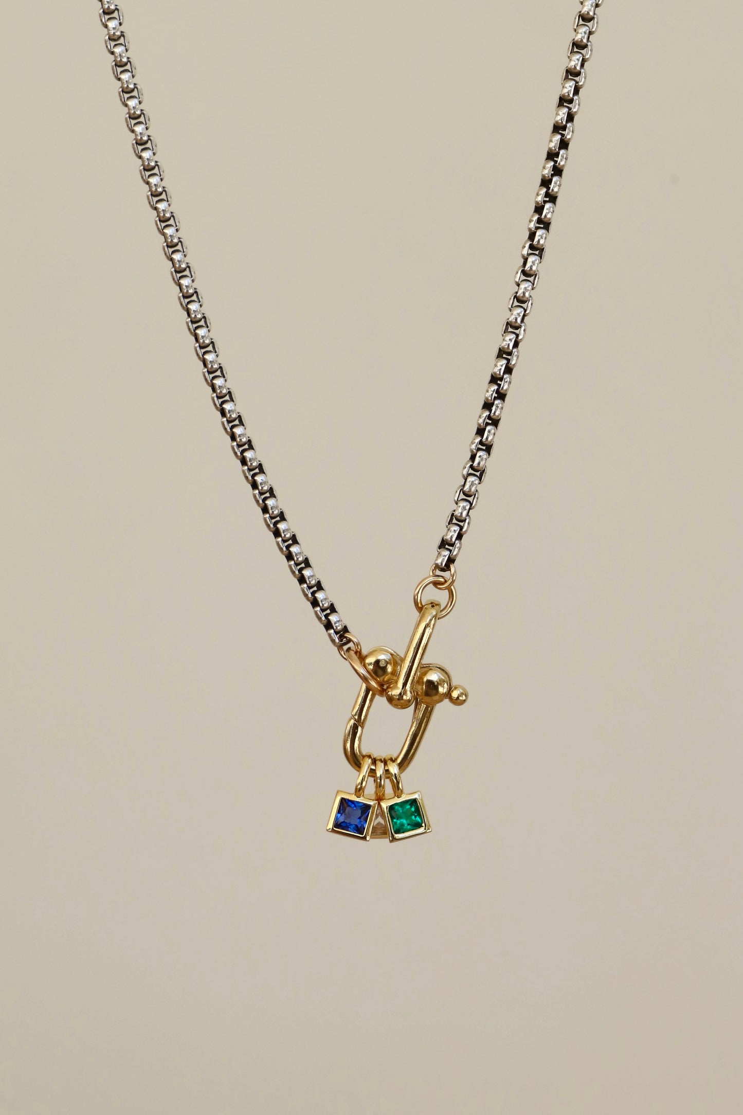 SQUARE BEZEL BIRTHSTONE CHARM