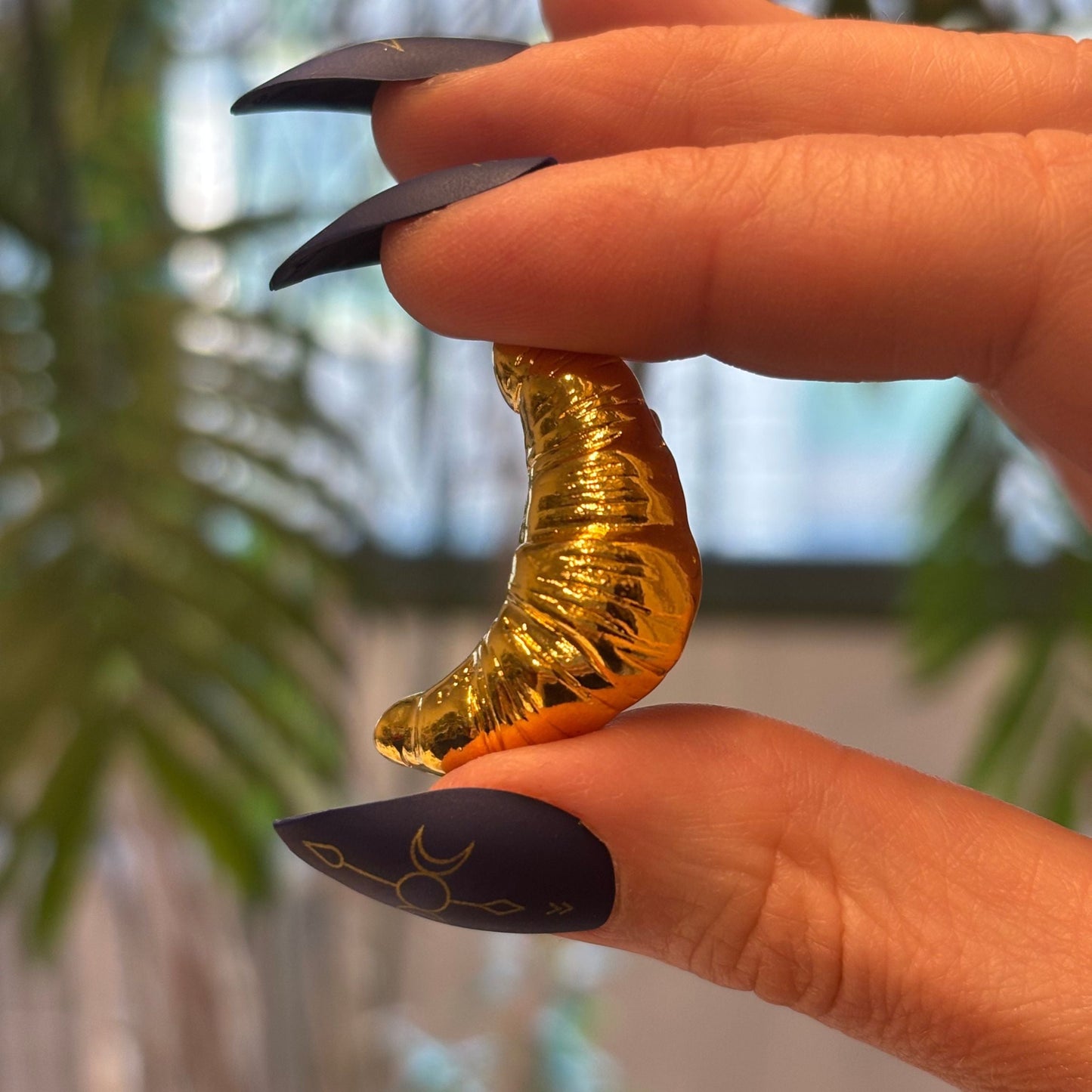 French Croissant Brooch in Gold & Silver 1.4" Metal Pin for Food Lovers