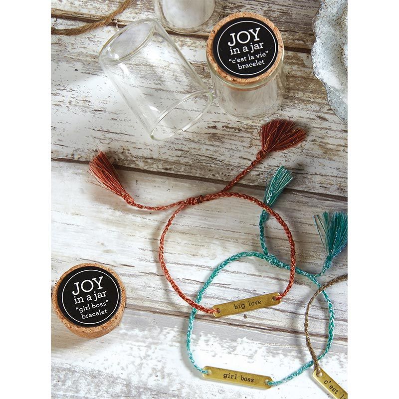 Girl Boss String Gold Bar Bracelet | In a Giftable Glass Jar with Cork Lid