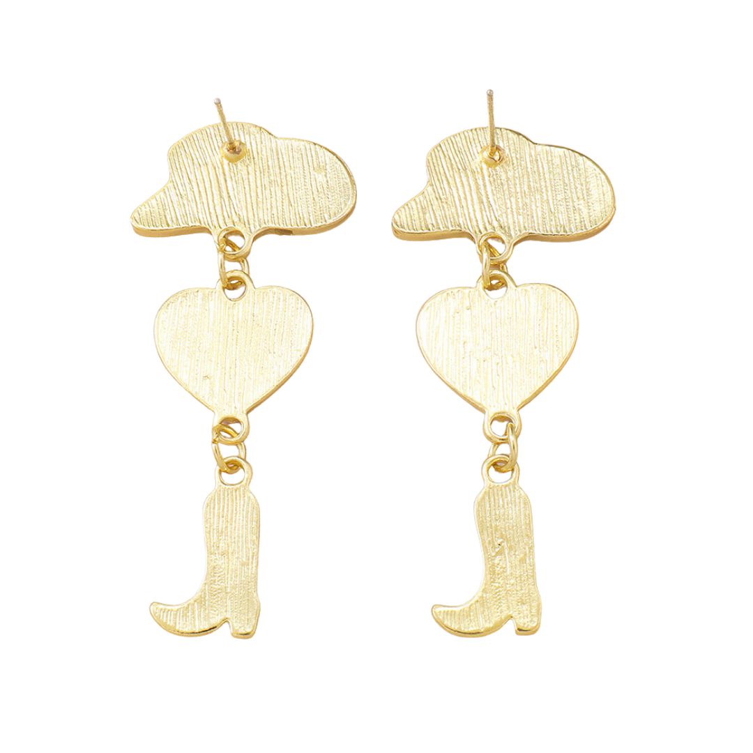 Glamour Cowgirl Boot and Hat Dangle Earrings