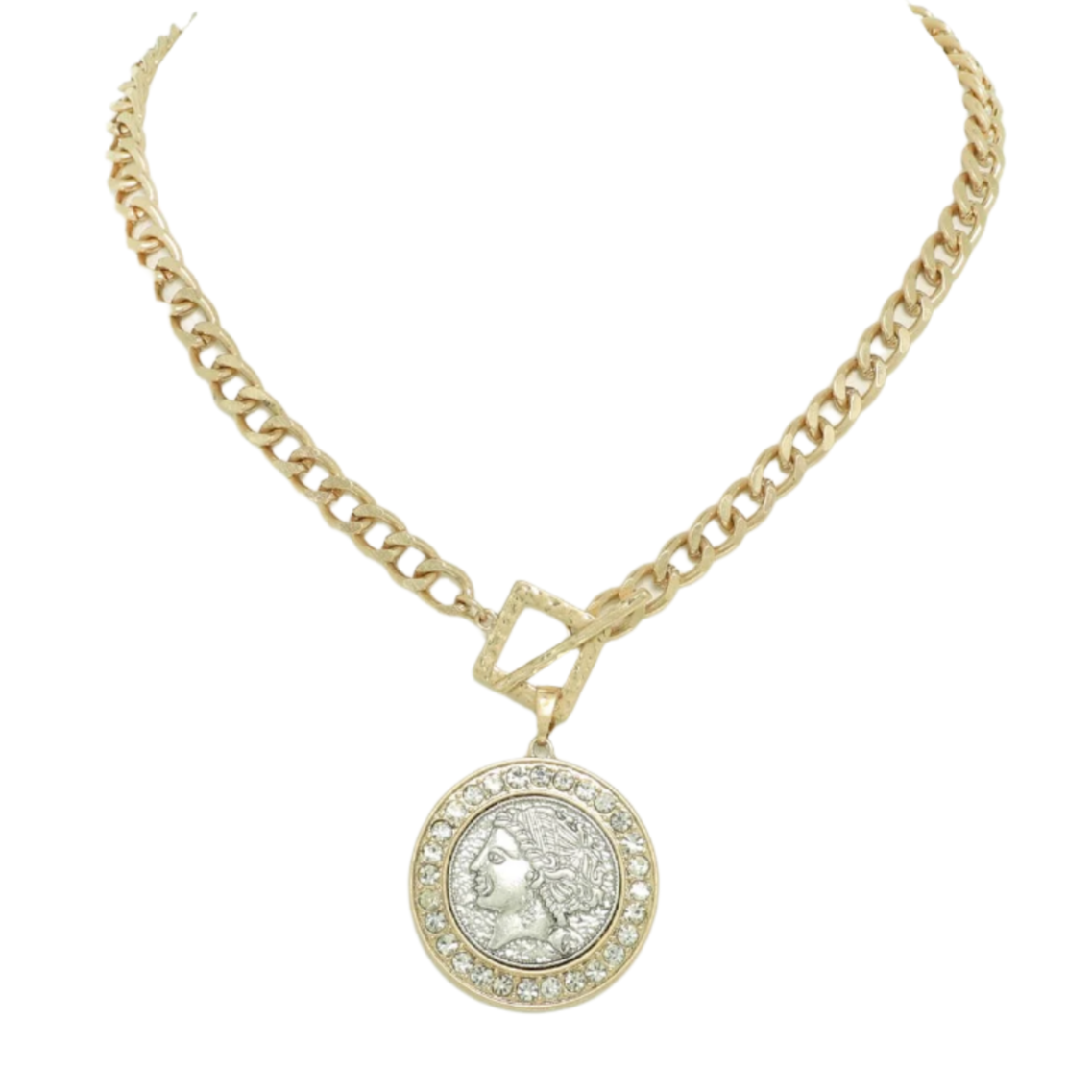 Greek Roman Goddess Coin Pendant Necklace | Ancient Mythology Fashion Jewelry