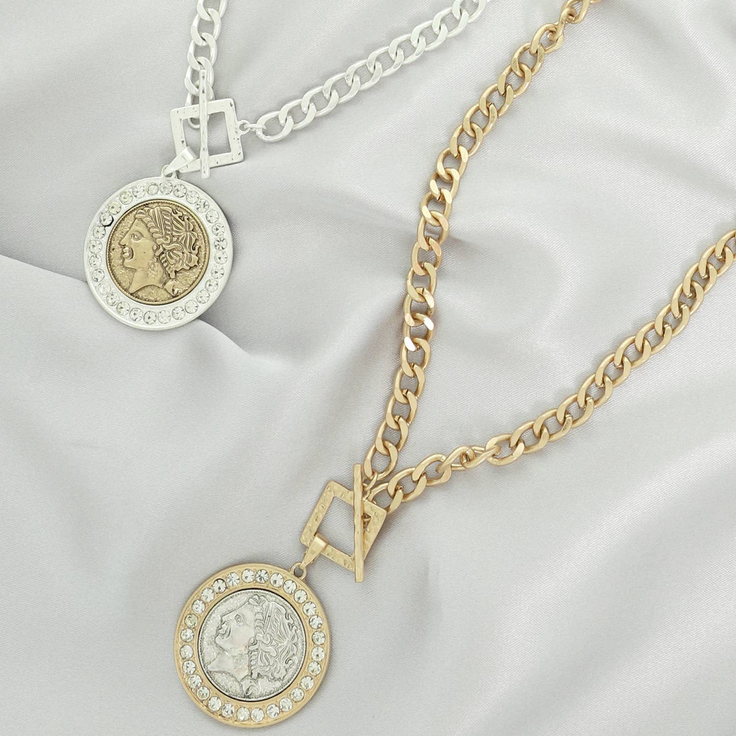 Greek Roman Goddess Coin Pendant Necklace | Ancient Mythology Fashion Jewelry