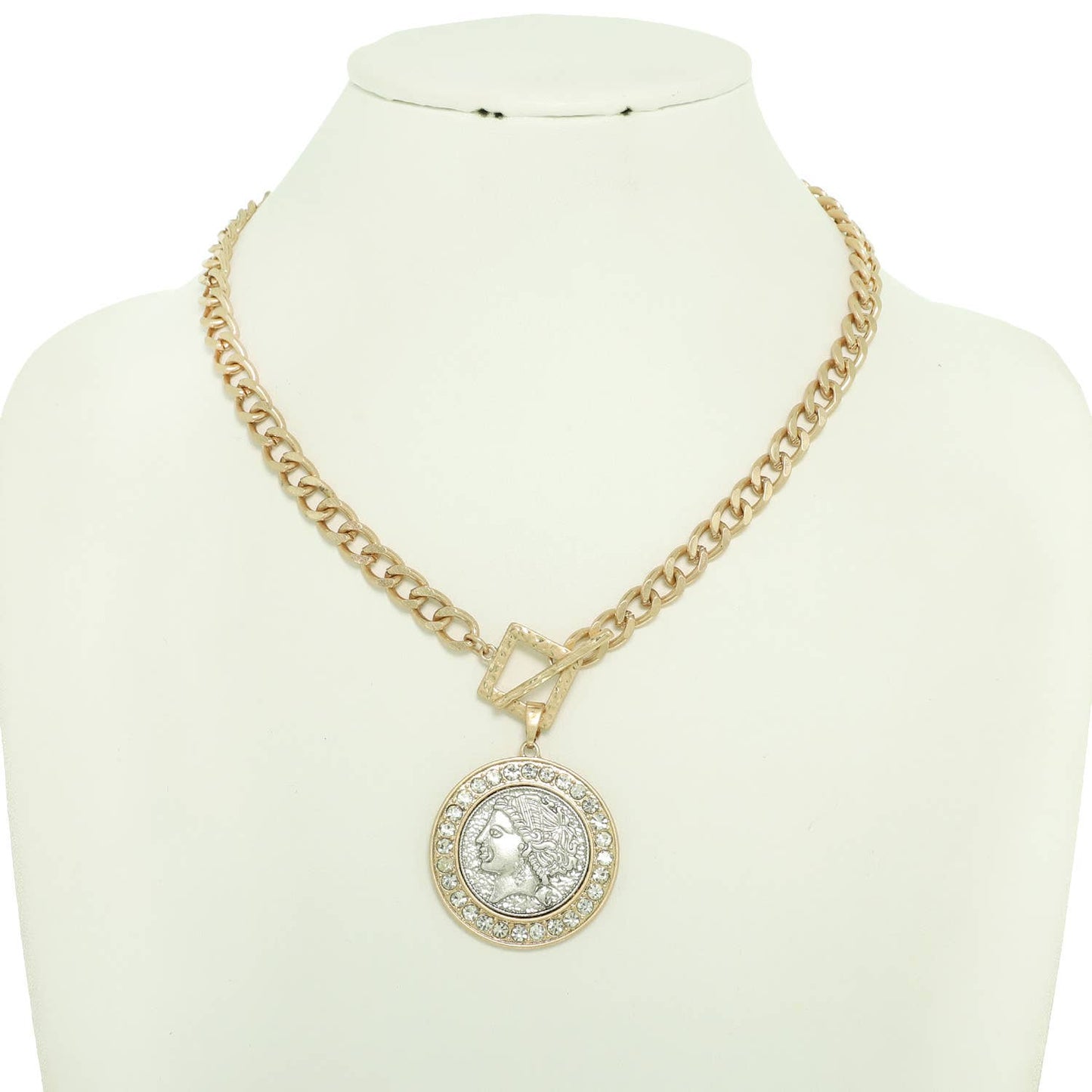 Greek Roman Goddess Coin Pendant Necklace | Ancient Mythology Fashion Jewelry