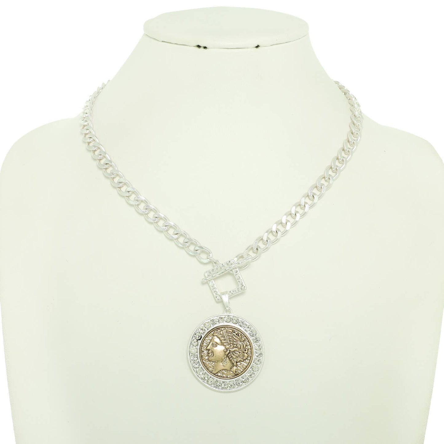 Greek Roman Goddess Coin Pendant Necklace | Ancient Mythology Fashion Jewelry