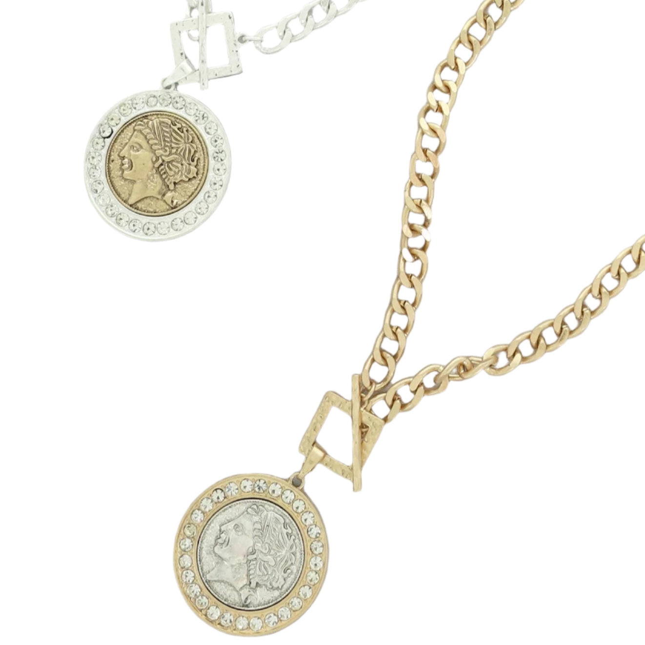 Greek Roman Goddess Coin Pendant Necklace | Ancient Mythology Fashion Jewelry