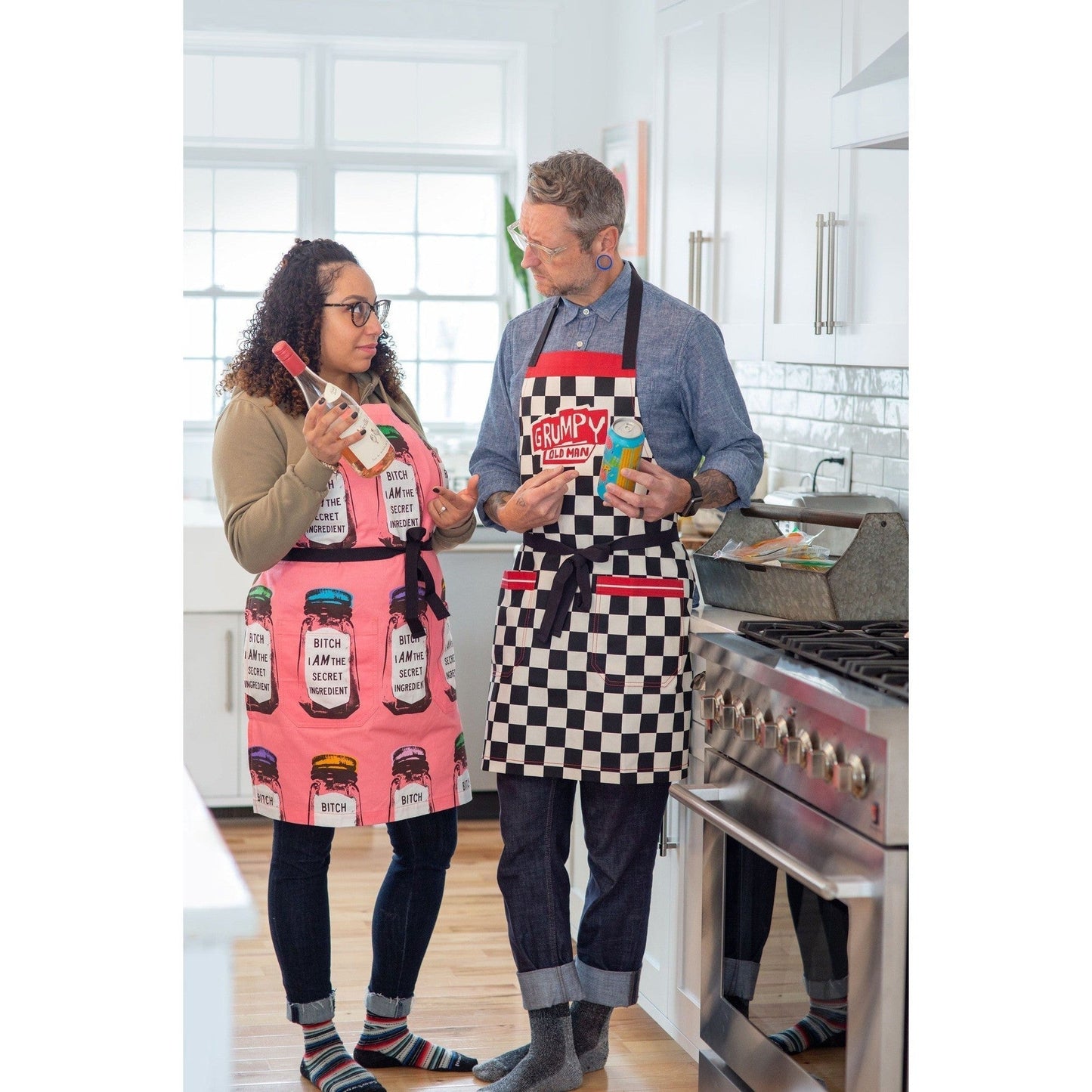 Grumpy Old Man Funny Cooking and BBQ Apron 2 Pockets Adjustable Strap 100% Cotton | BlueQ at GetBullish | Father's Day Gift