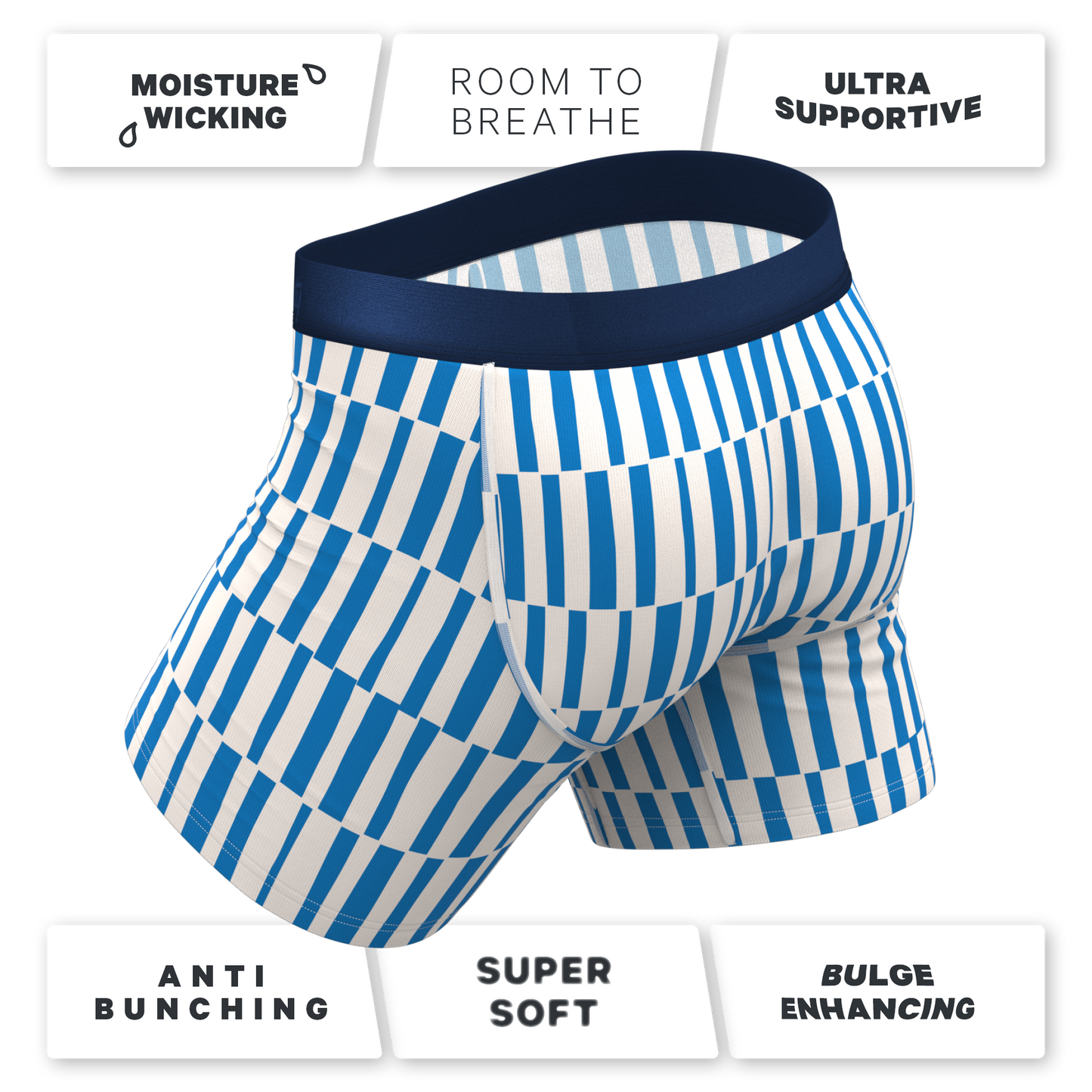 The Hamptons | Blue Mosaic Stripe Ball Hammock® Pouch Underwear