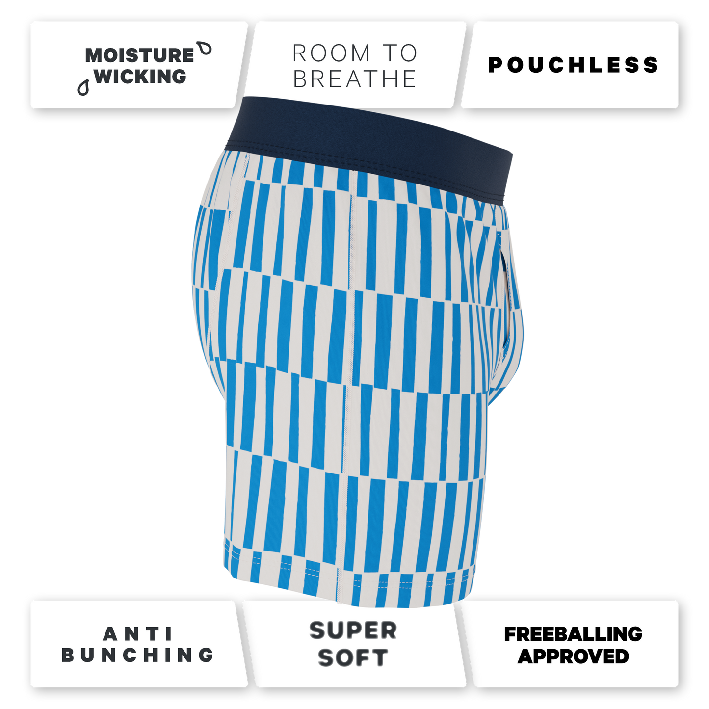 The Hamptons | Blue Mosaic Stripe Boxers