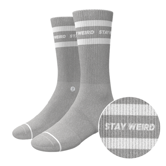 The Haze | Grey and White Stripe Heel Hammock™ Crew Socks