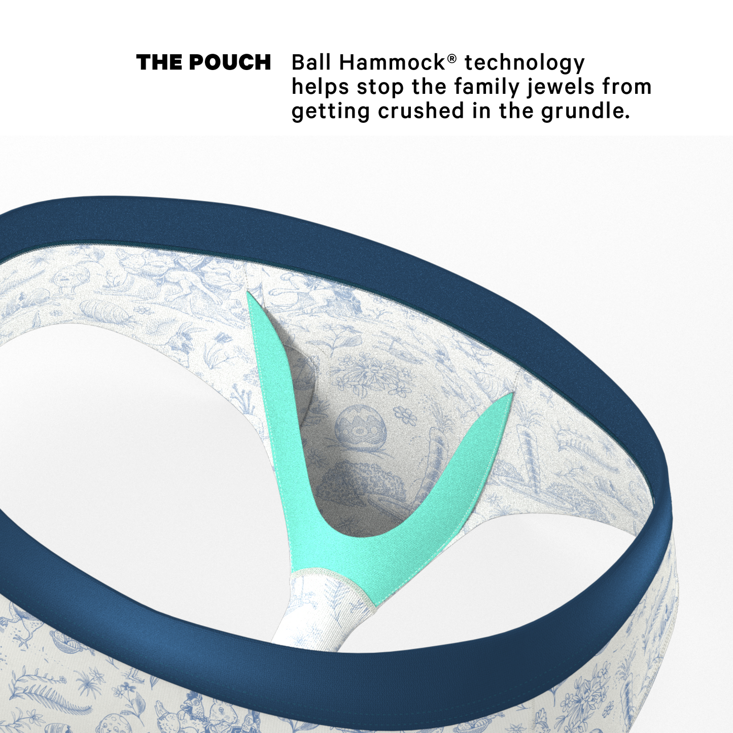 The Hot Cottontail | Easter Toile Ball Hammock® Pouch Underwear Briefs