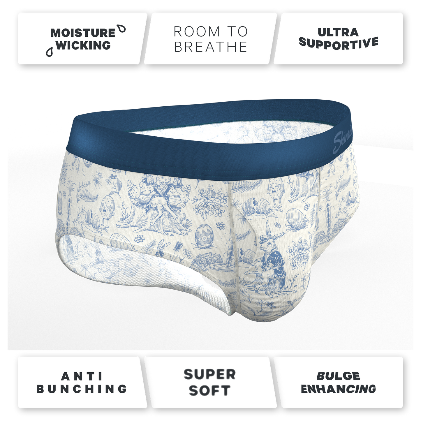 The Hot Cottontail | Easter Toile Ball Hammock® Pouch Underwear Briefs