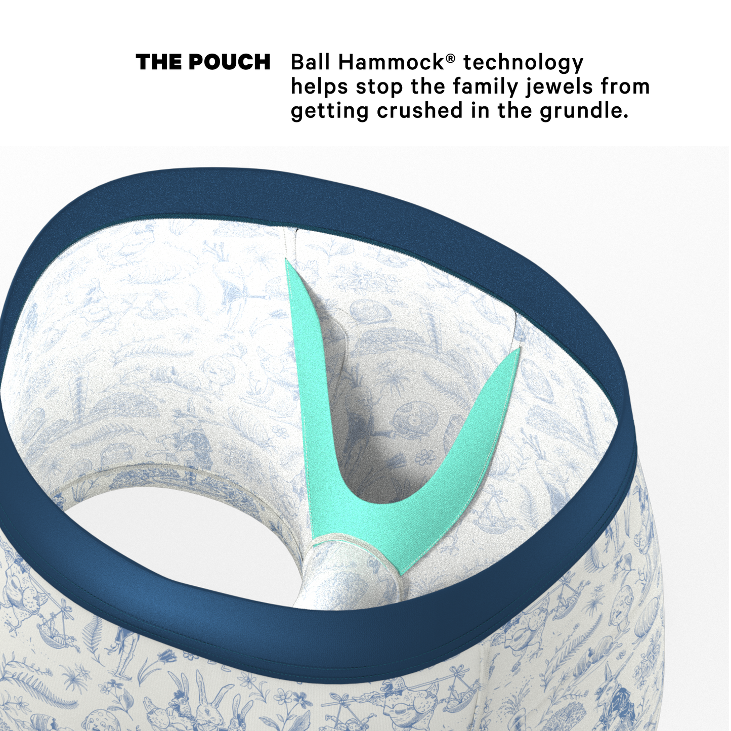 The Hot Cottontail | Easter Toile Ball Hammock® Pouch Trunks Underwear