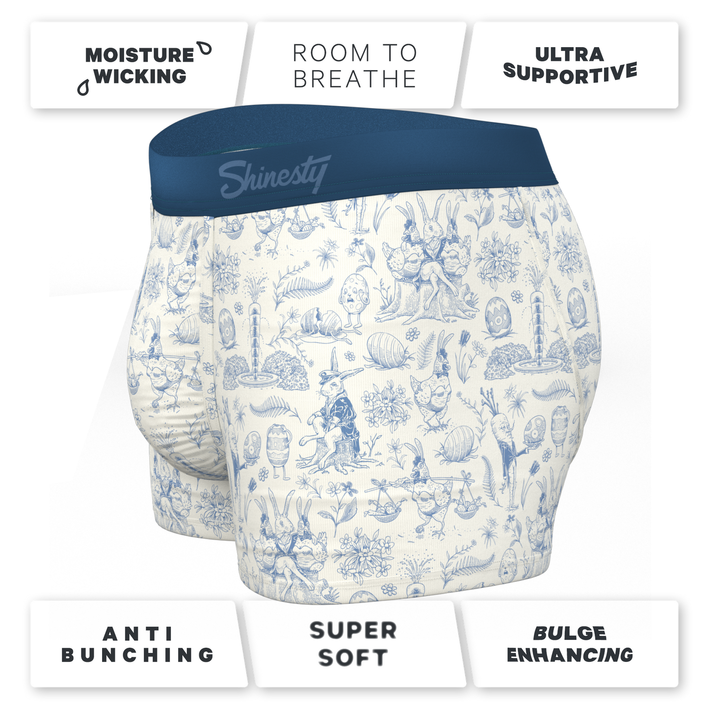 The Hot Cottontail | Easter Toile Ball Hammock® Pouch Trunks Underwear