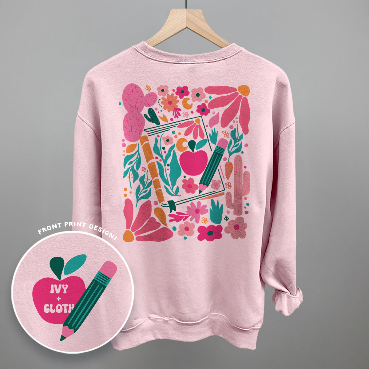 Abstract Floral Teacher Doodle (Back Print)