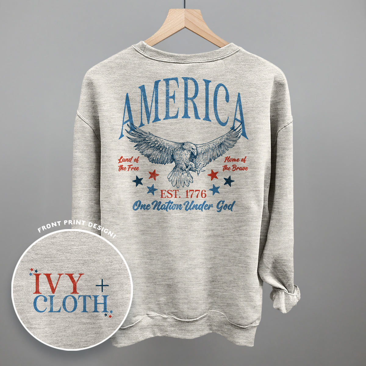 America Red & Blue Eagle (Back Print)