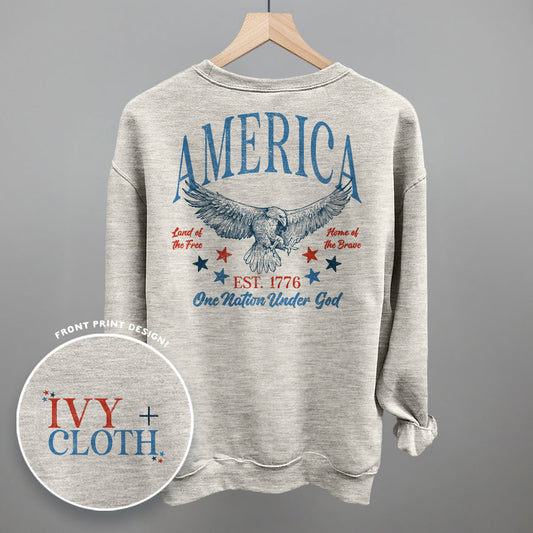 America Red & Blue Eagle (Back Print)