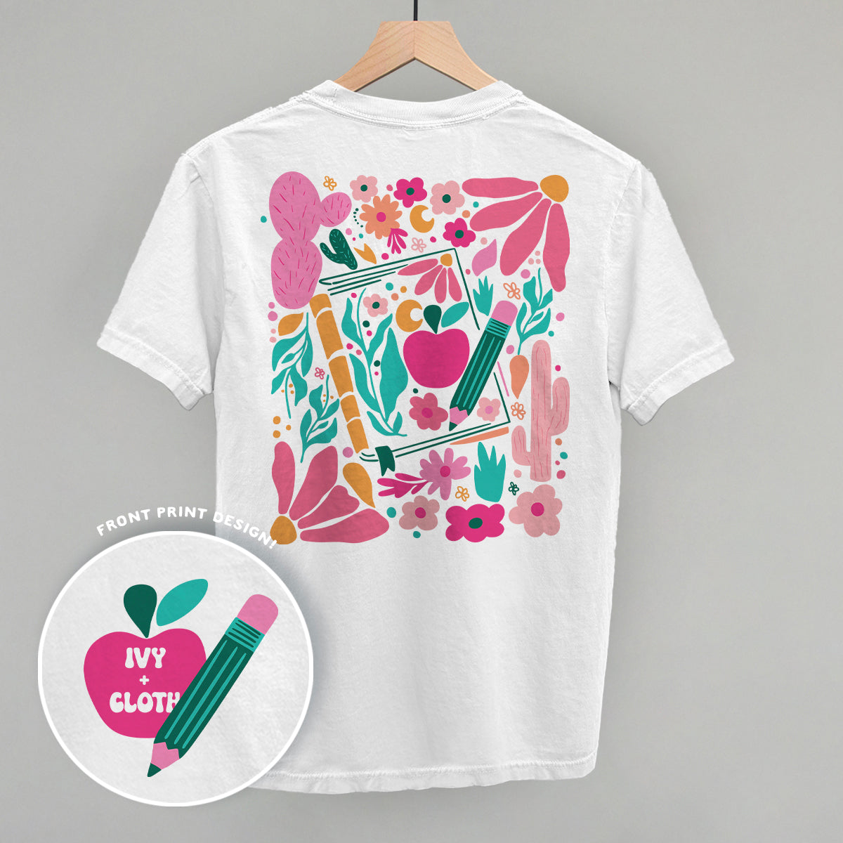 Abstract Floral Teacher Doodle (Back Print)