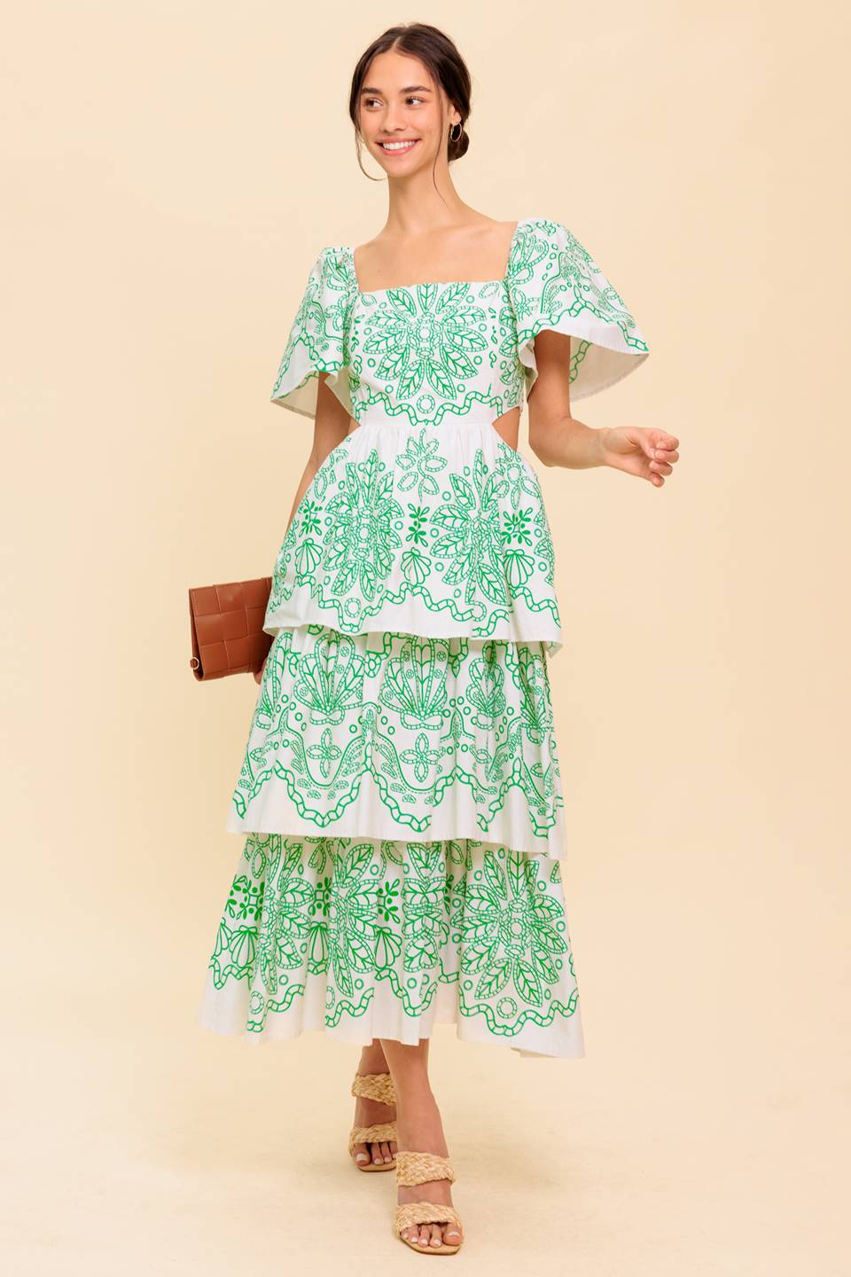 SHE'S A VISION WOVEN MIDI DRESS