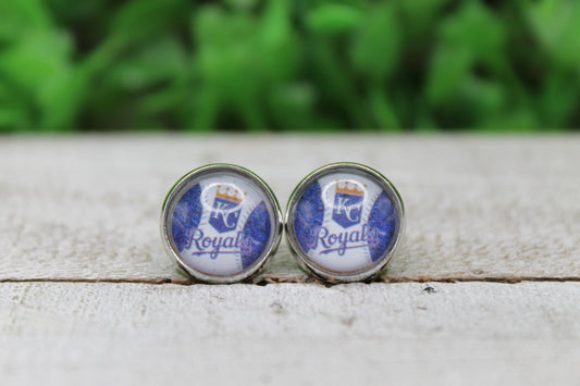 Baseball, KC Royals • Stud Earrings