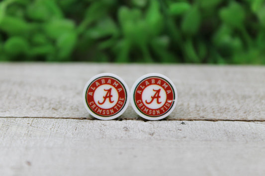 Alabama Crimson Tide Circle Stud Earrings