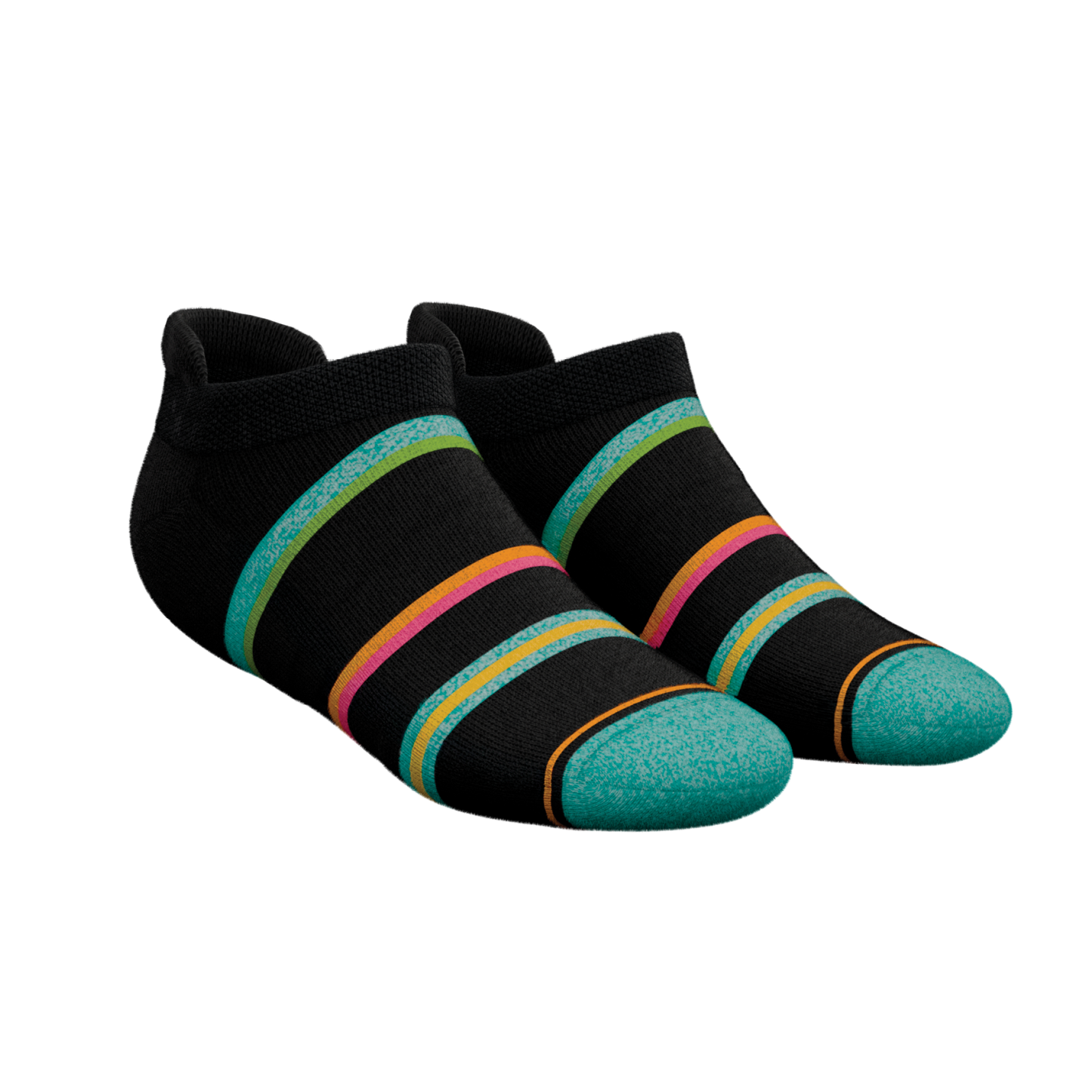 The Island Time | Black Tropical Heel Hammock™ Ankle Socks