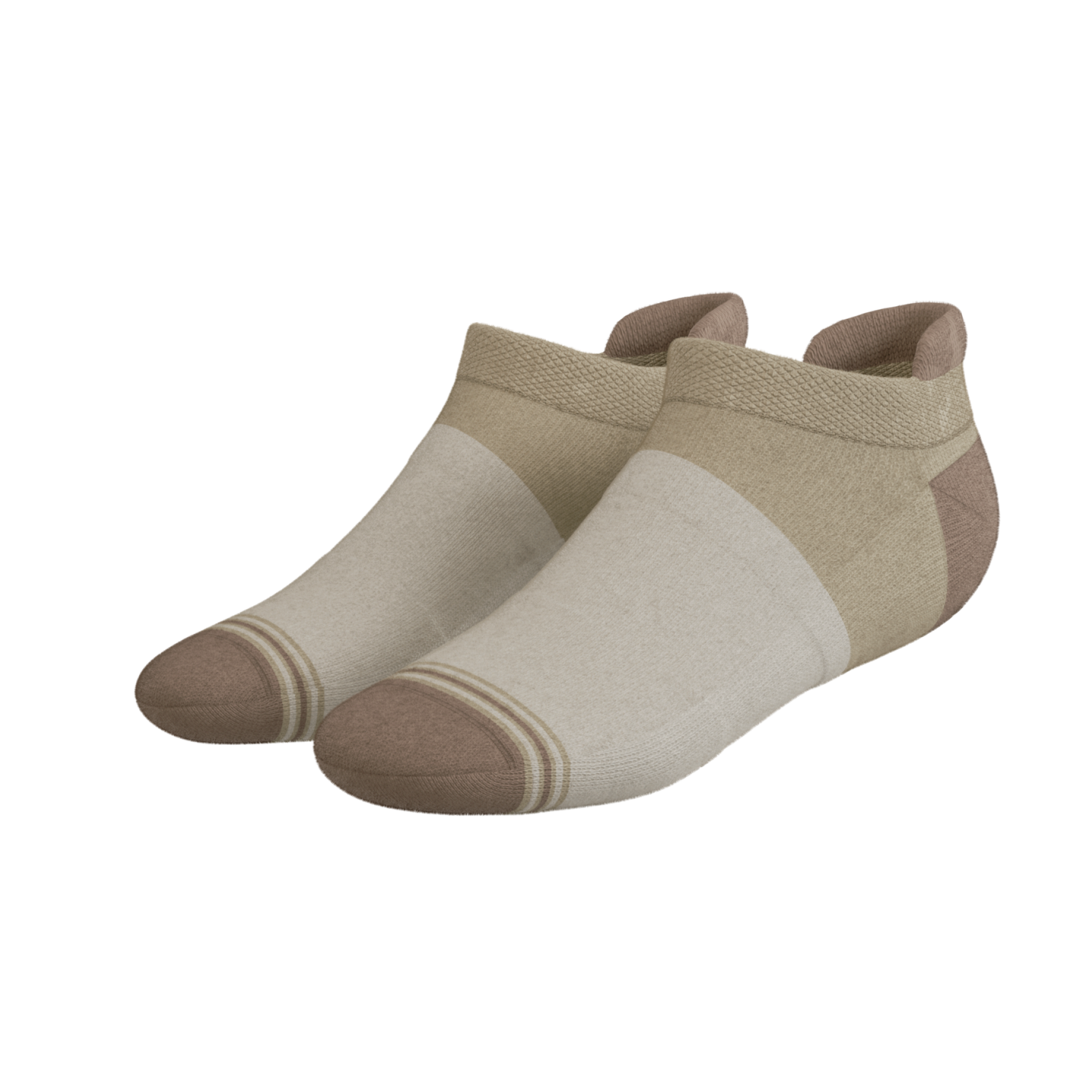The Khaki | Tan Color Block Heel Hammock™ Ankle Socks