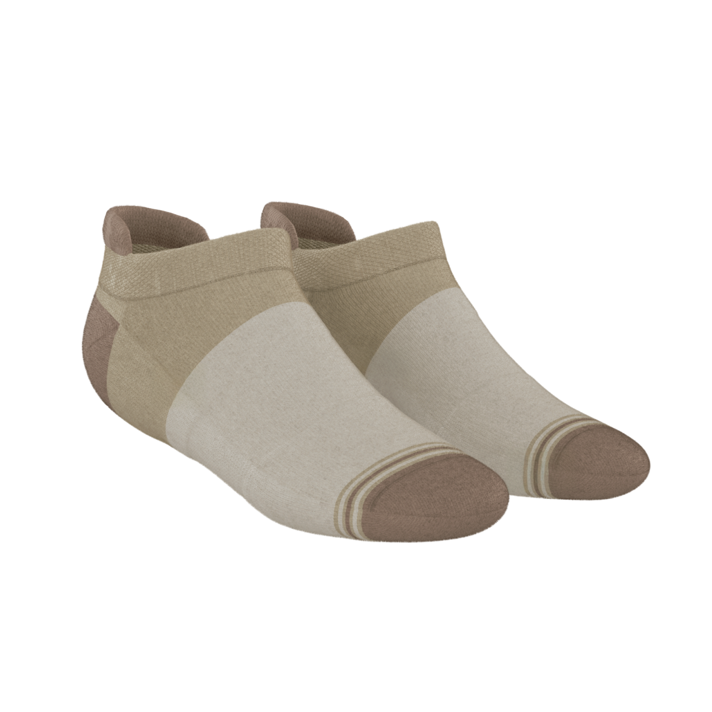 The Khaki | Tan Color Block Heel Hammock™ Ankle Socks