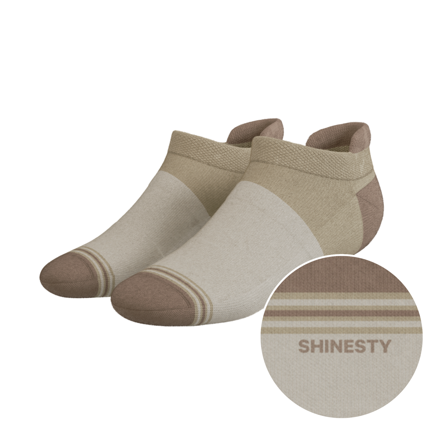 The Khaki | Tan Color Block Heel Hammock™ Ankle Socks