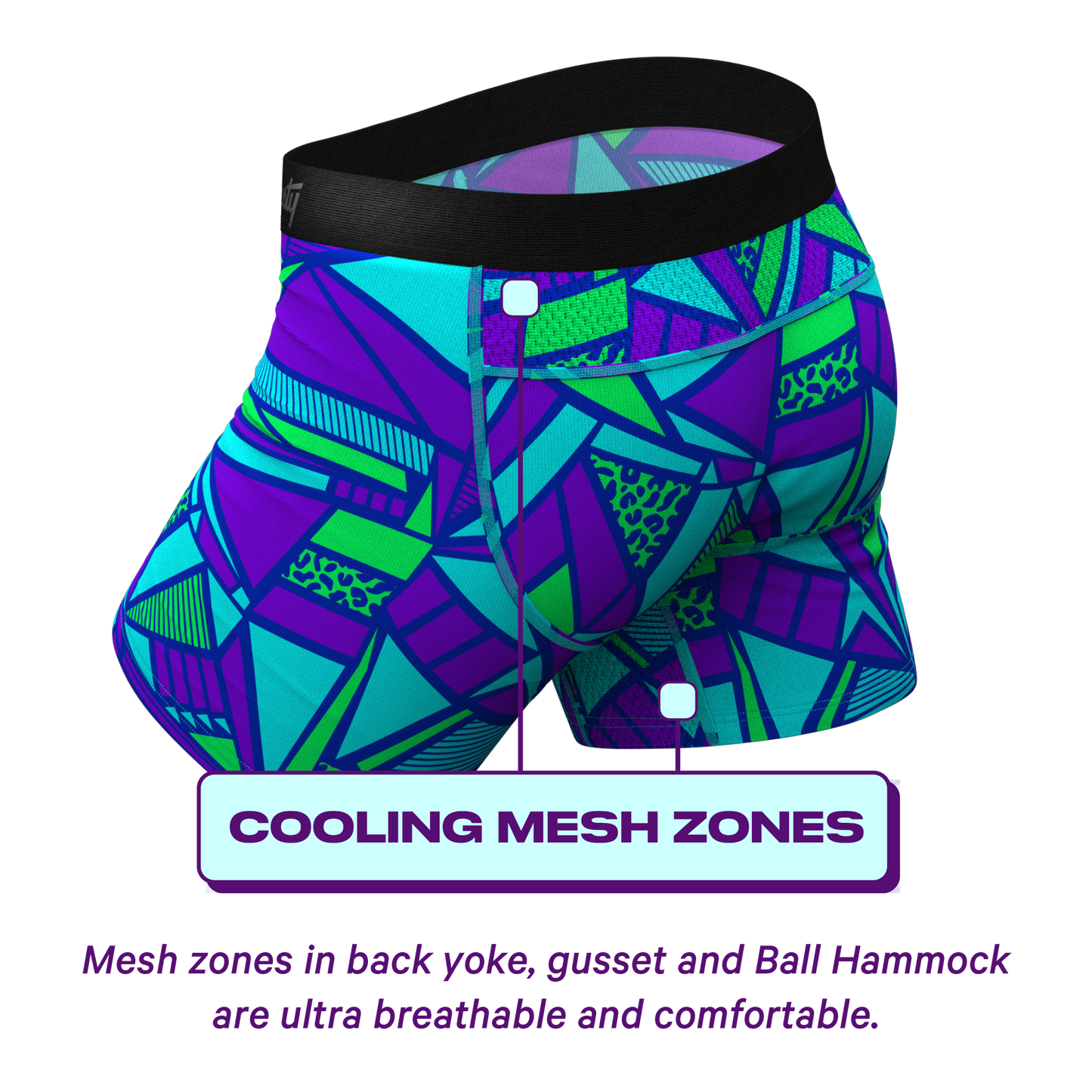 The Le Tootski | Geometric paradICE™ Cooling Ball Hammock® Pouch Underwear