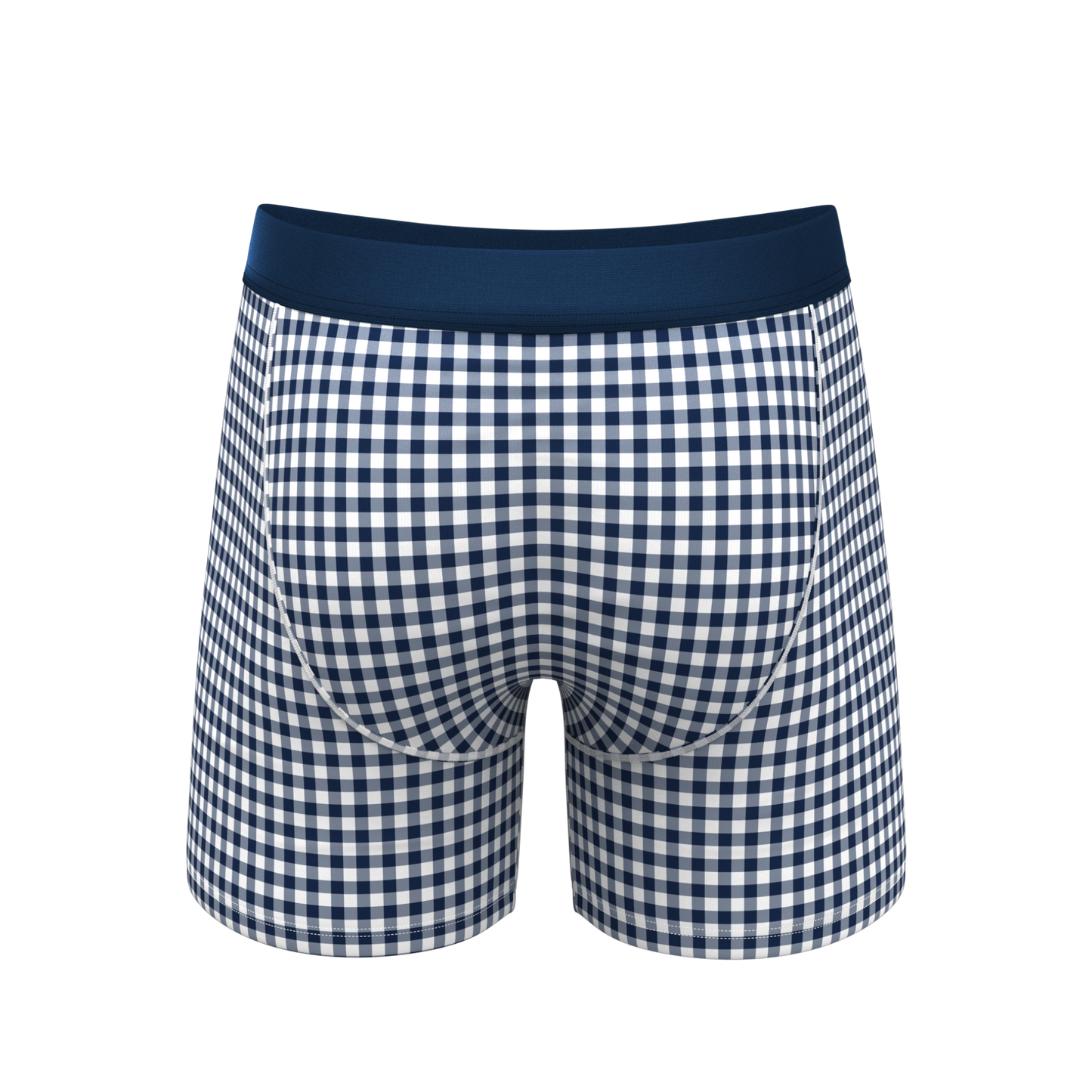 The Mad For Plaid | Navy Gingham Ball Hammock® Pouch Underwear With Fly