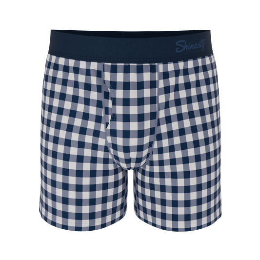 The Mad for Plaid | Navy Gingham Boxers
