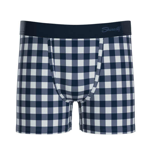 The Mad for Plaid | Navy Gingham Boy's Boxer Briefs