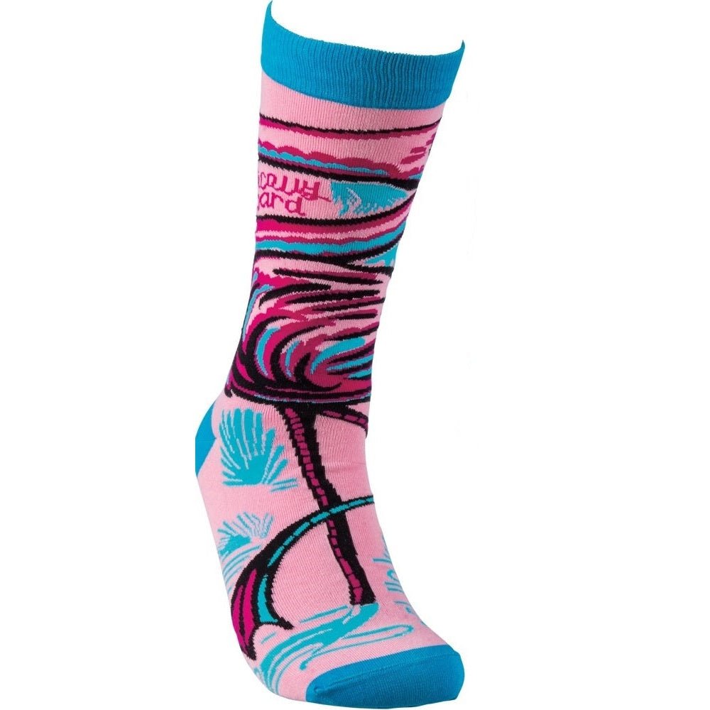 Majestically Awkward Bold Pink Flamingo Socks | Wraparound Art | Unisex One Size