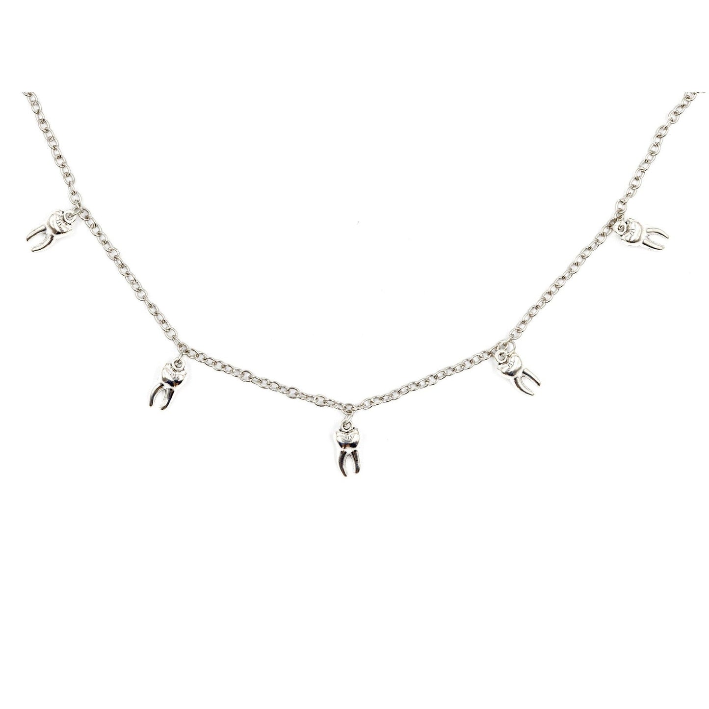 Man-Repeller Teeth Necklace in Silver