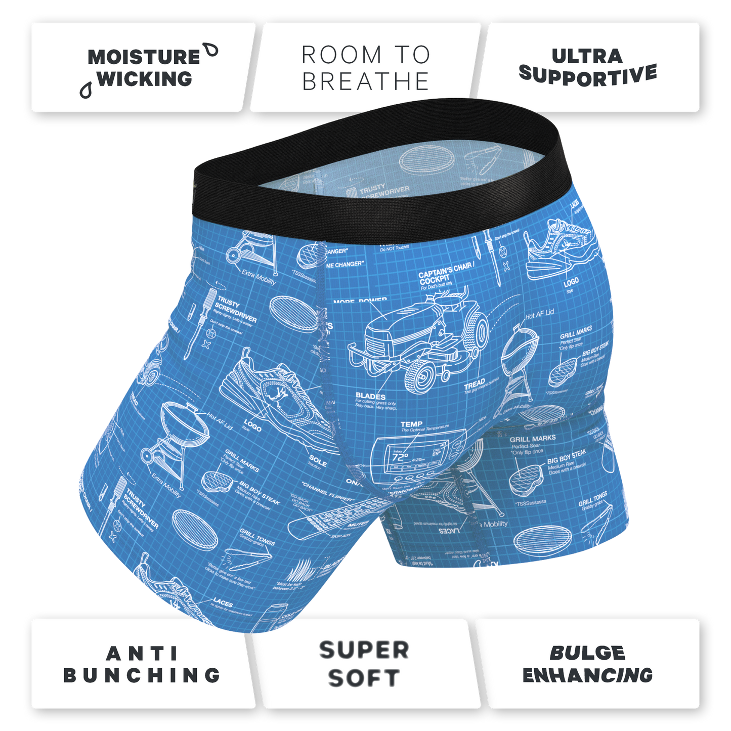 The Man With A Plan | Blueprint Ball Hammock® Pouch Underwear With Fly