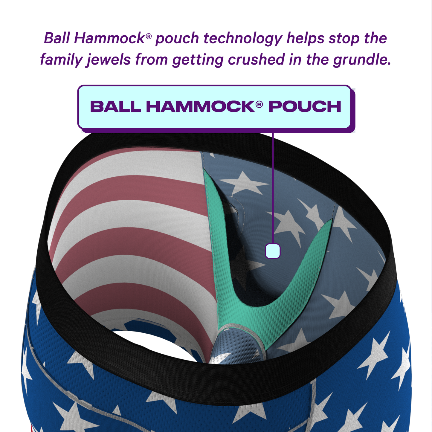 The Mascot | American Flag paradICE™ Cooling Ball Hammock® Underwear With Fly