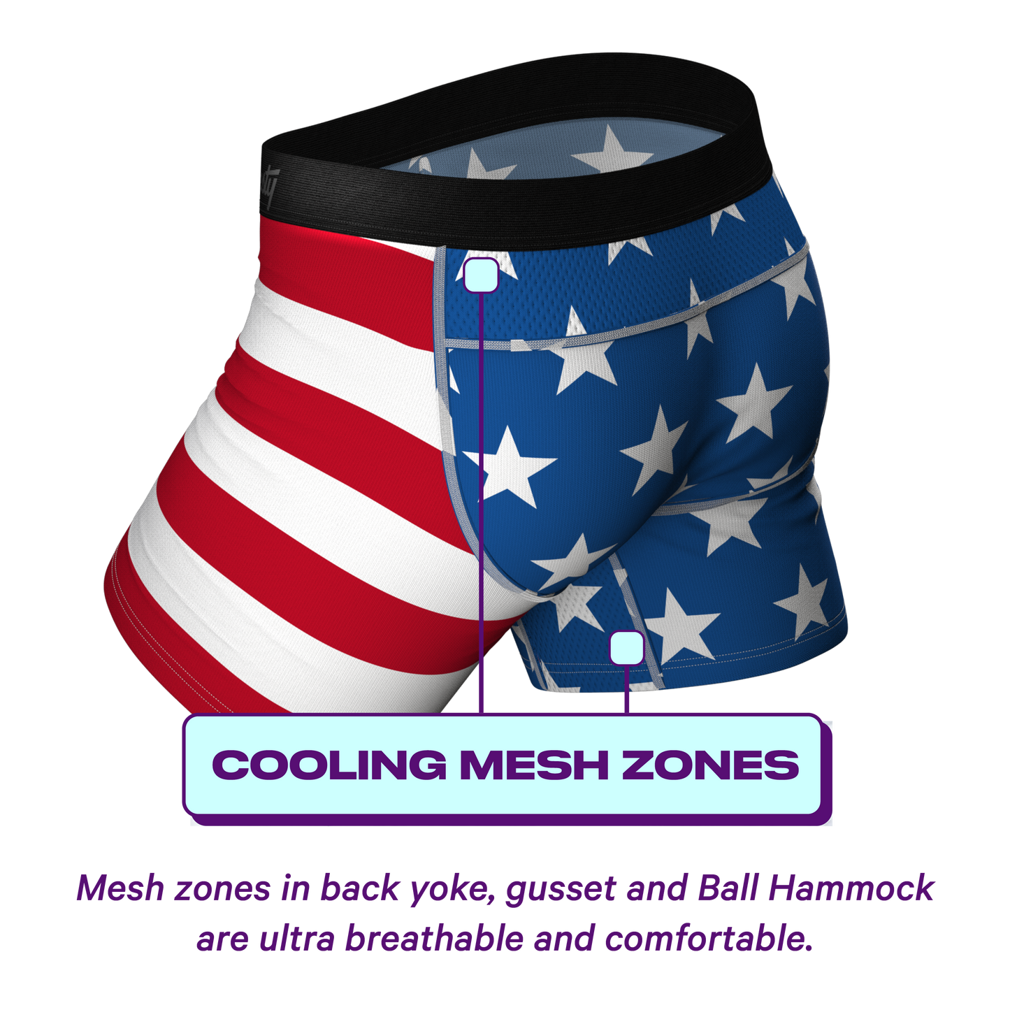 The Mascot | American Flag paradICE™ Cooling Ball Hammock® Underwear With Fly