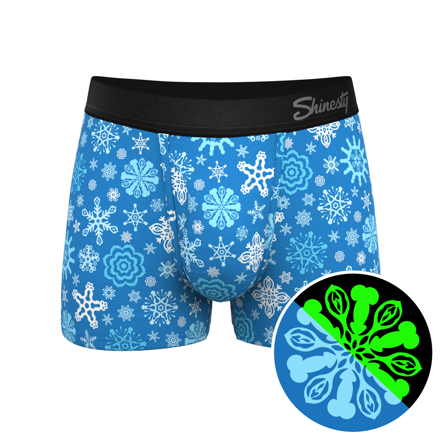 The Melt In Your Mouth | Glow In The Dark Naughty Snowflakes Ball Hammock® Pouch Trunks Underwear