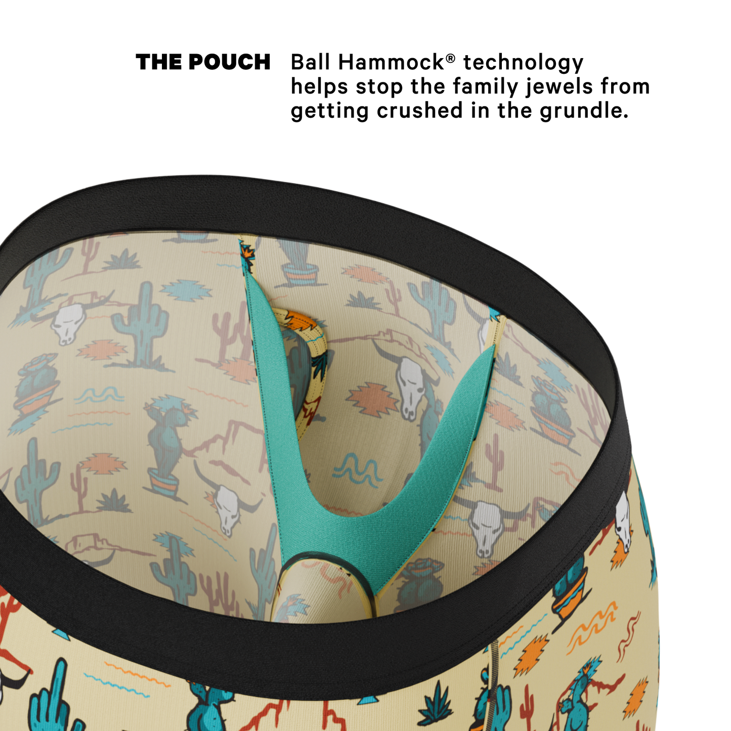 The Mirage | Western Cactus Long Leg Ball Hammock® Pouch Underwear With Fly