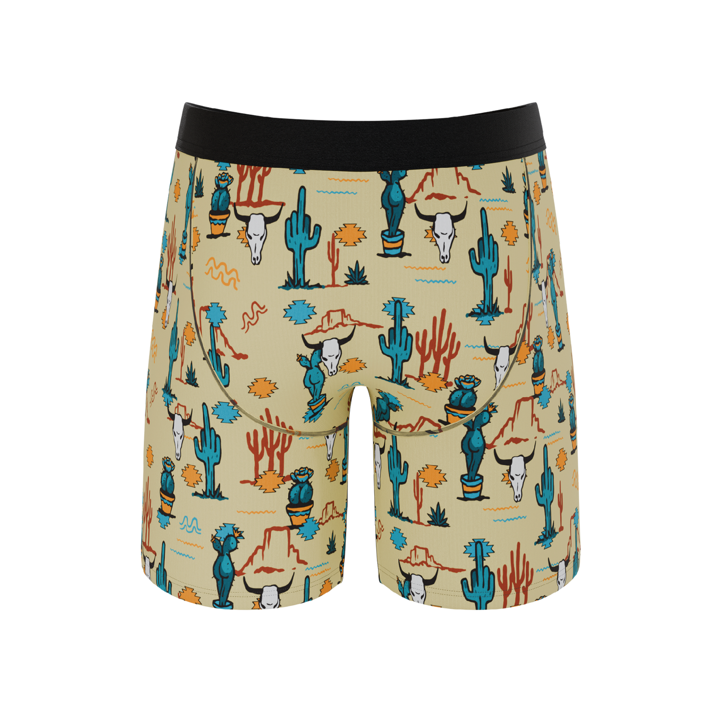 The Mirage | Western Cactus Long Leg Ball Hammock® Pouch Underwear With Fly