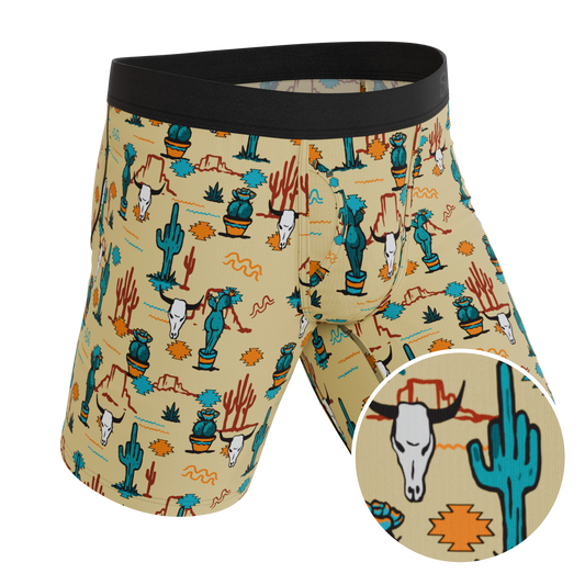 The Mirage | Western Cactus Long Leg Ball Hammock® Pouch Underwear With Fly