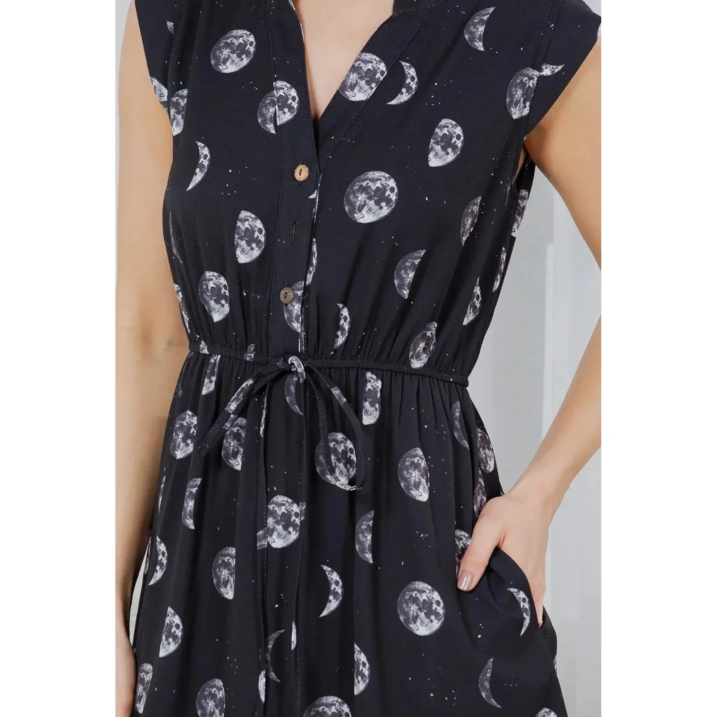 Moon Phases Pocket Dress [Available in Small Only]