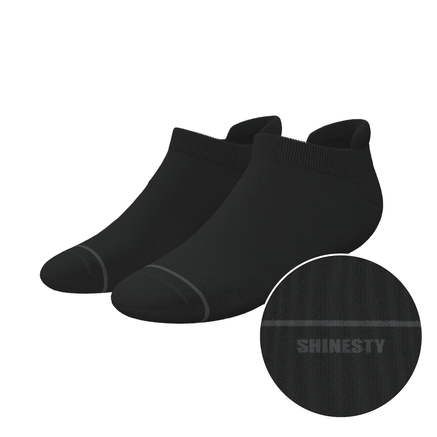 The Night Op | Plain Black Heel Hammock™ Ankle Socks