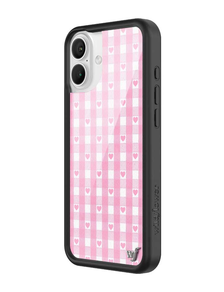 Gingham Hearts | Pink iPhone Case