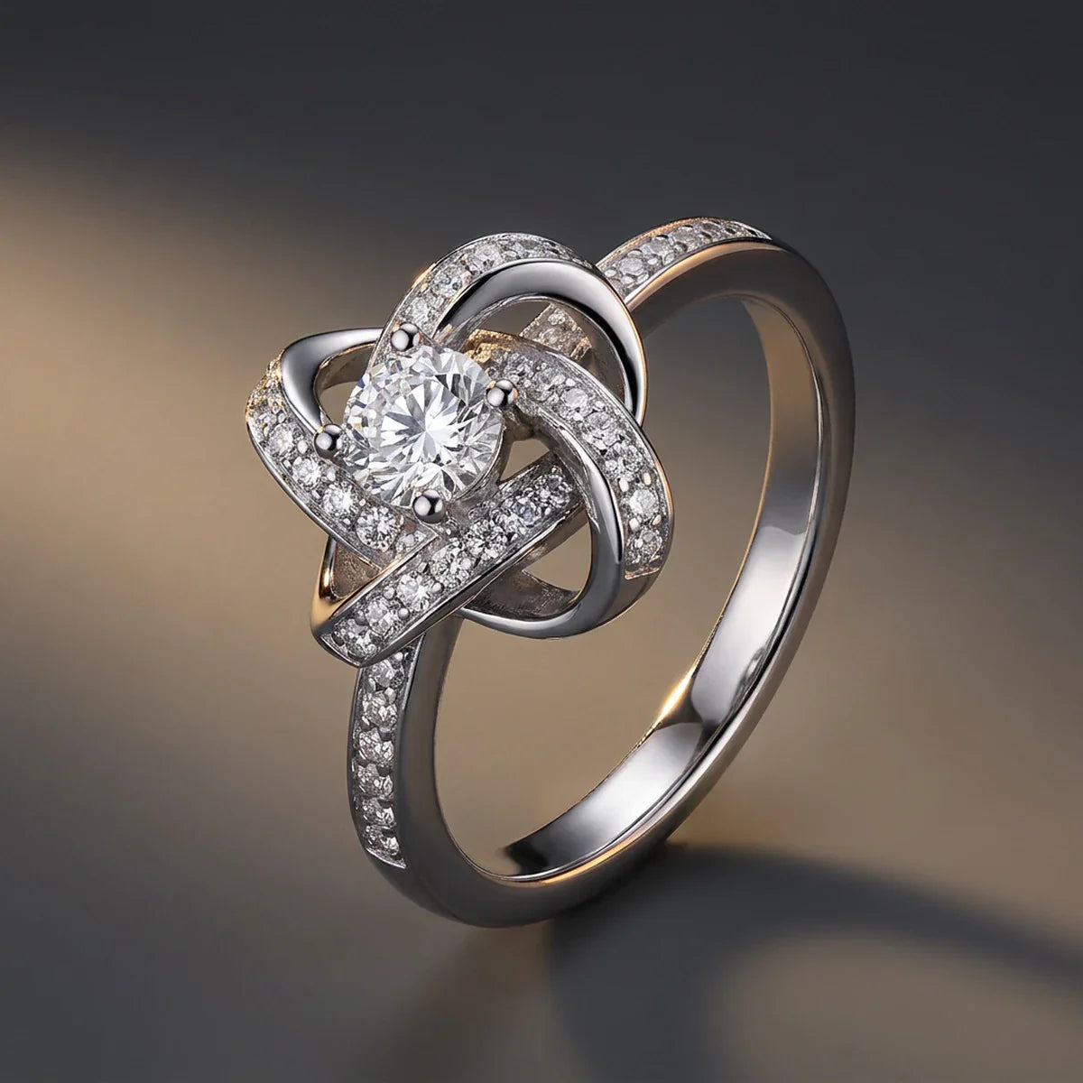 Celtic Knot™ Ring — 18K White Gold | Diamond
