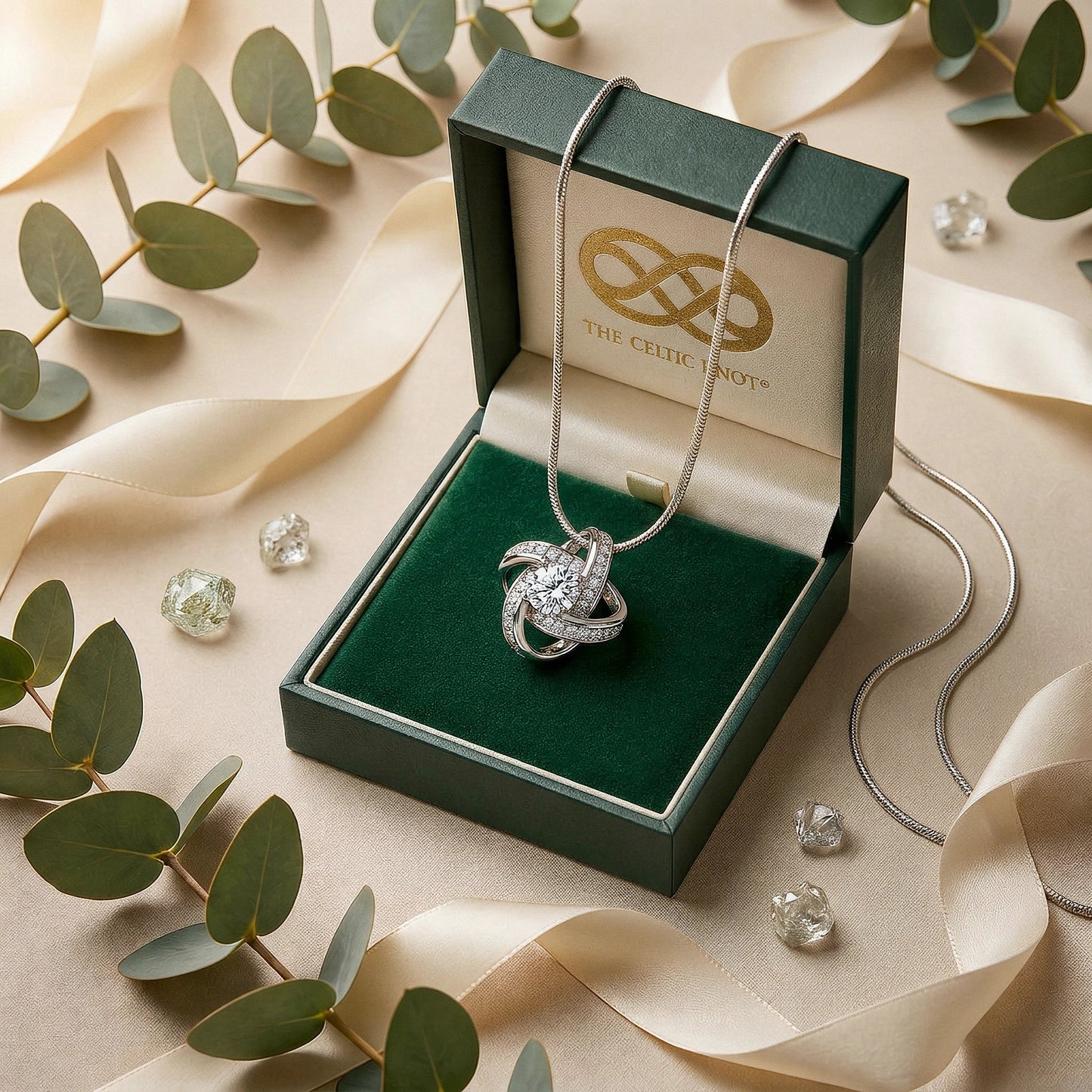 Celtic Knot™ Pendant — 18K White Gold | Diamond