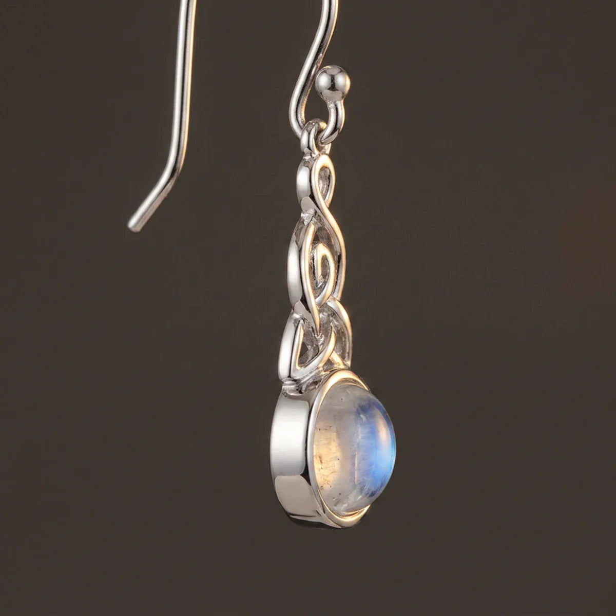 Celtic Mother™ Earrings — 18K White Gold | Moonstone