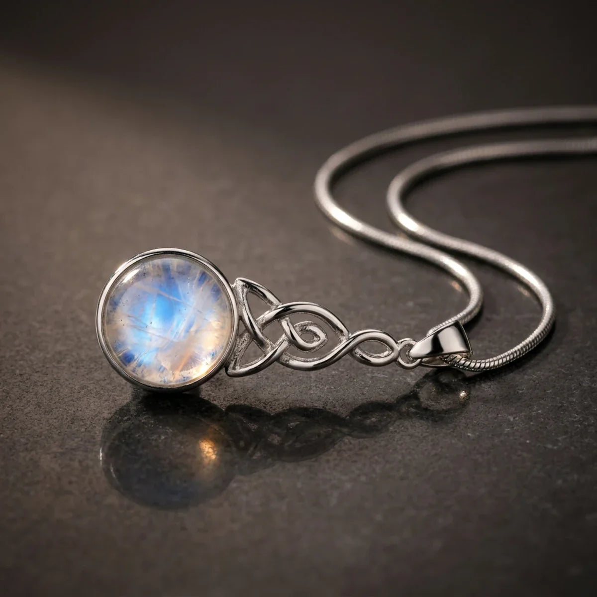 Celtic Mother™ Pendant — 18K White Gold | Moonstone