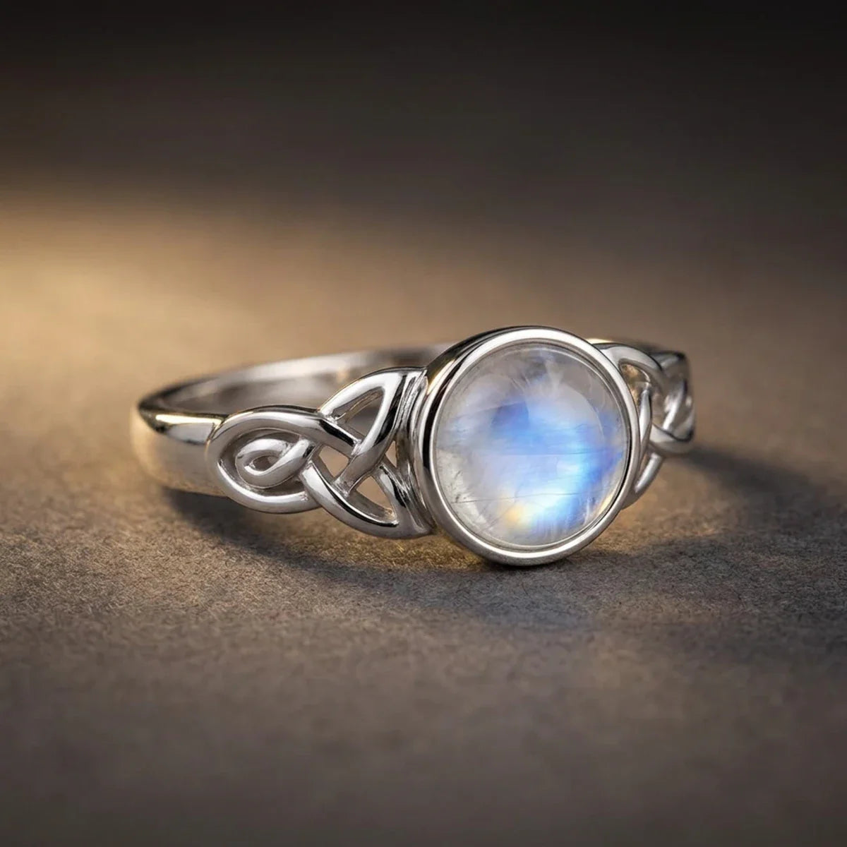Celtic Mother™ Ring — 18K White Gold | Moonstone